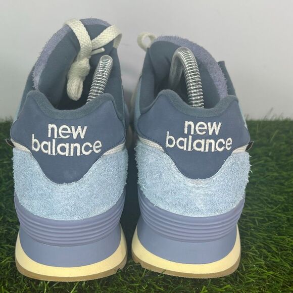 New Balance 574 Sneakers Men's US 8.5/ Women’s 10 Blue Suede Lifestyle Shoes - Picture 4 of 8